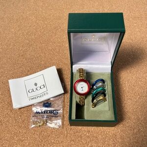 Authentic Vintage Gucci 11/12 Watch w/ 6 Interchangeable Bezels – Boxed Set